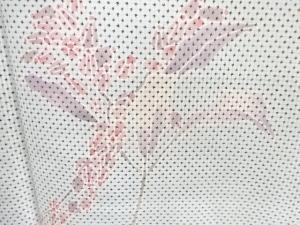 アンティーク　草花模様本場白大島紬着物(5マルキ)
